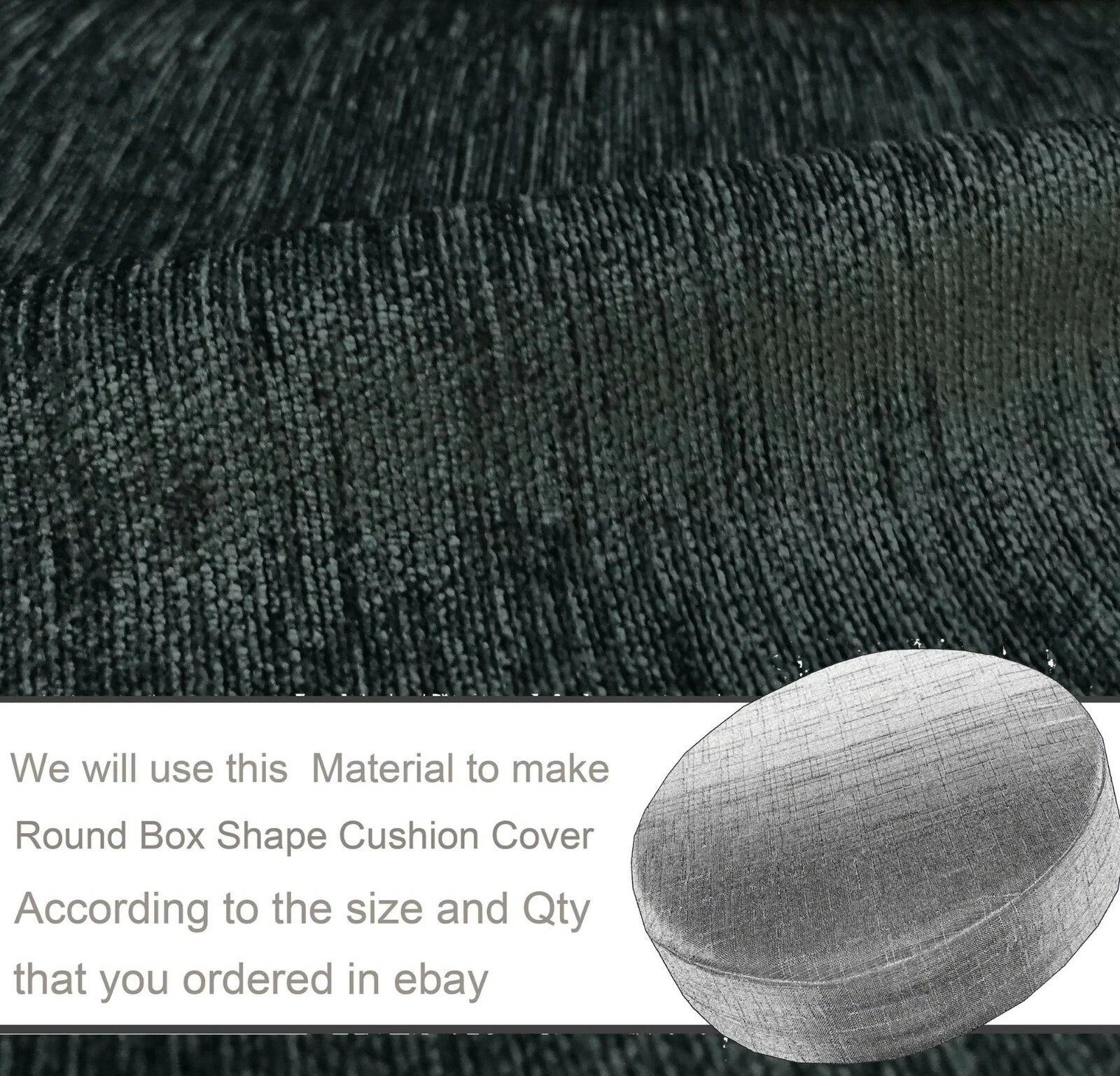 Wn21 Dark Gray Chenille Sofa Seat Patio Bench Box Cushion Bolster Cover/Runner
