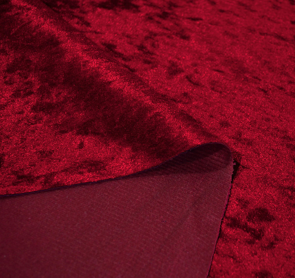 Mv27 B-Red Crushed Velvet Sofa Seat Patio Bench Box Cushion Bolster Cover/Runner
