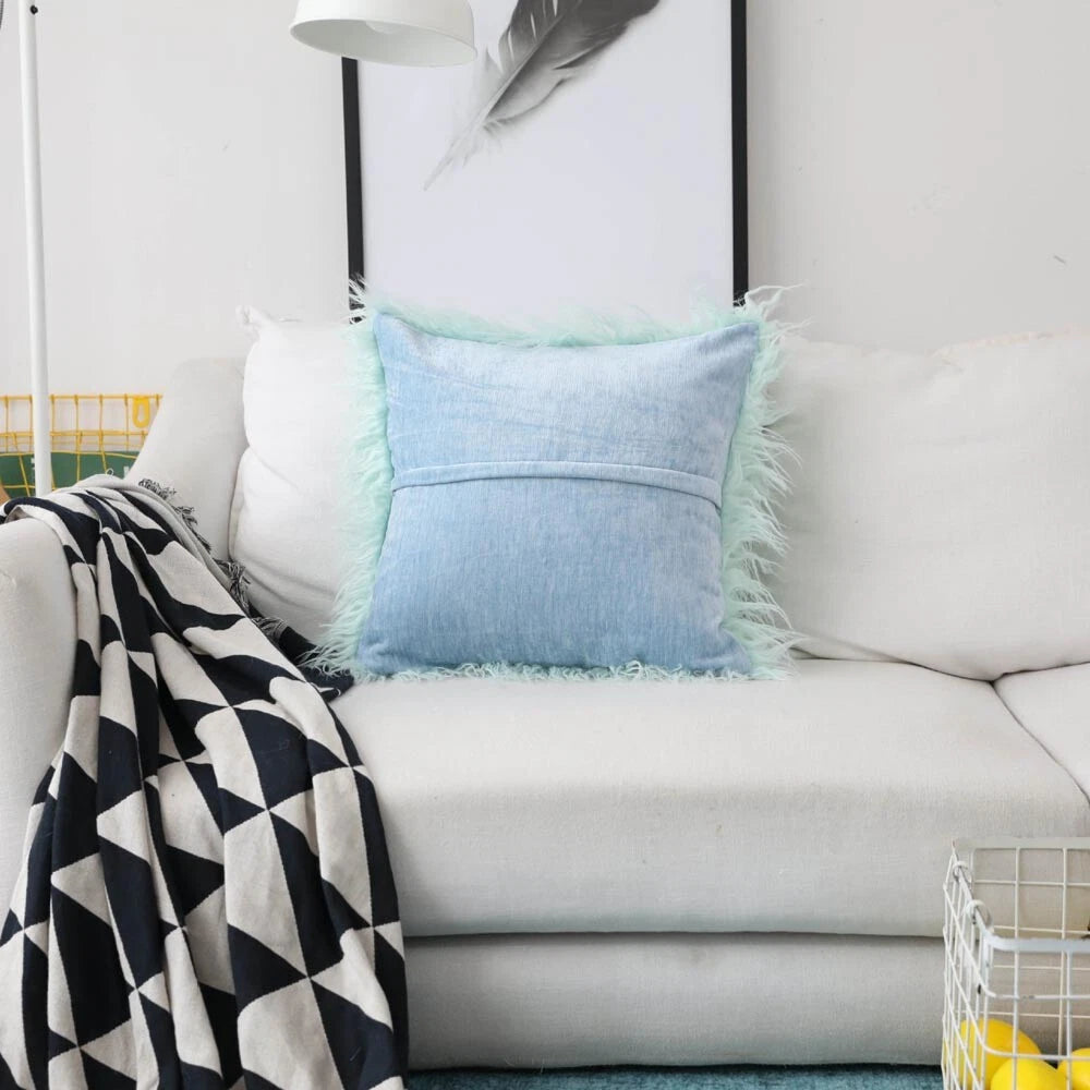 Furry Shaggy Pillow Cover Sofa Cushion Covers Pillowcases Bed Throw Home Decor