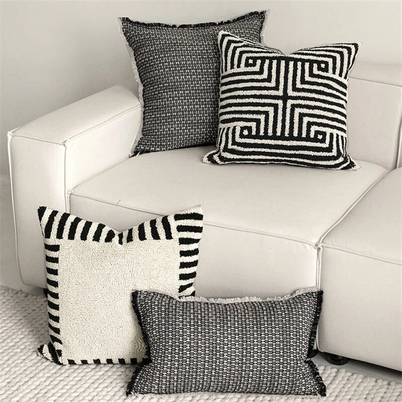 20x20in Cotton Fabric Throw Pillow Cover Sofa Bed Cushion Cover Case Home Decor