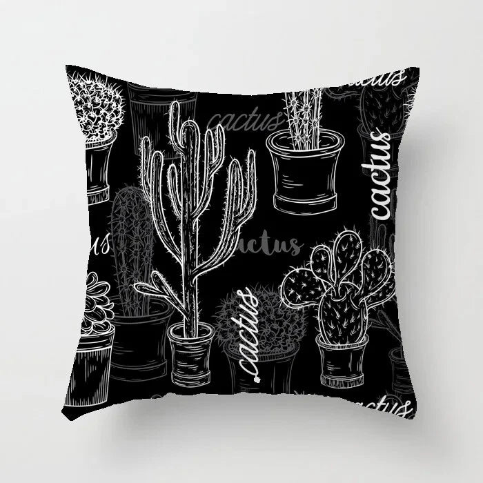 Cactus Succulent Plants Pillowcase Decor Sofa Cushion Case Bed Pillow Cover