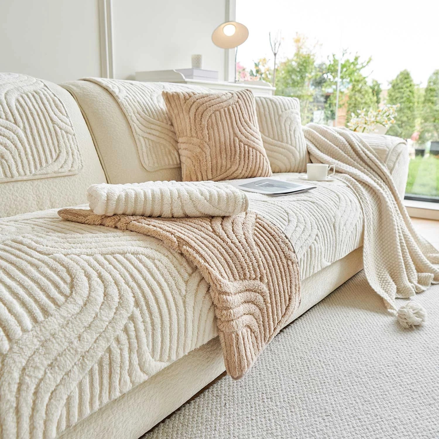 Washable sofa cover, pillowcase, anti-slip decoration for sofa seat cushion