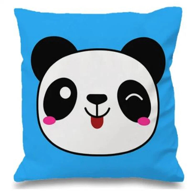 Cushion Cover Baby Bus for Sofa Home Decor Pillowcase Short Plush Bed