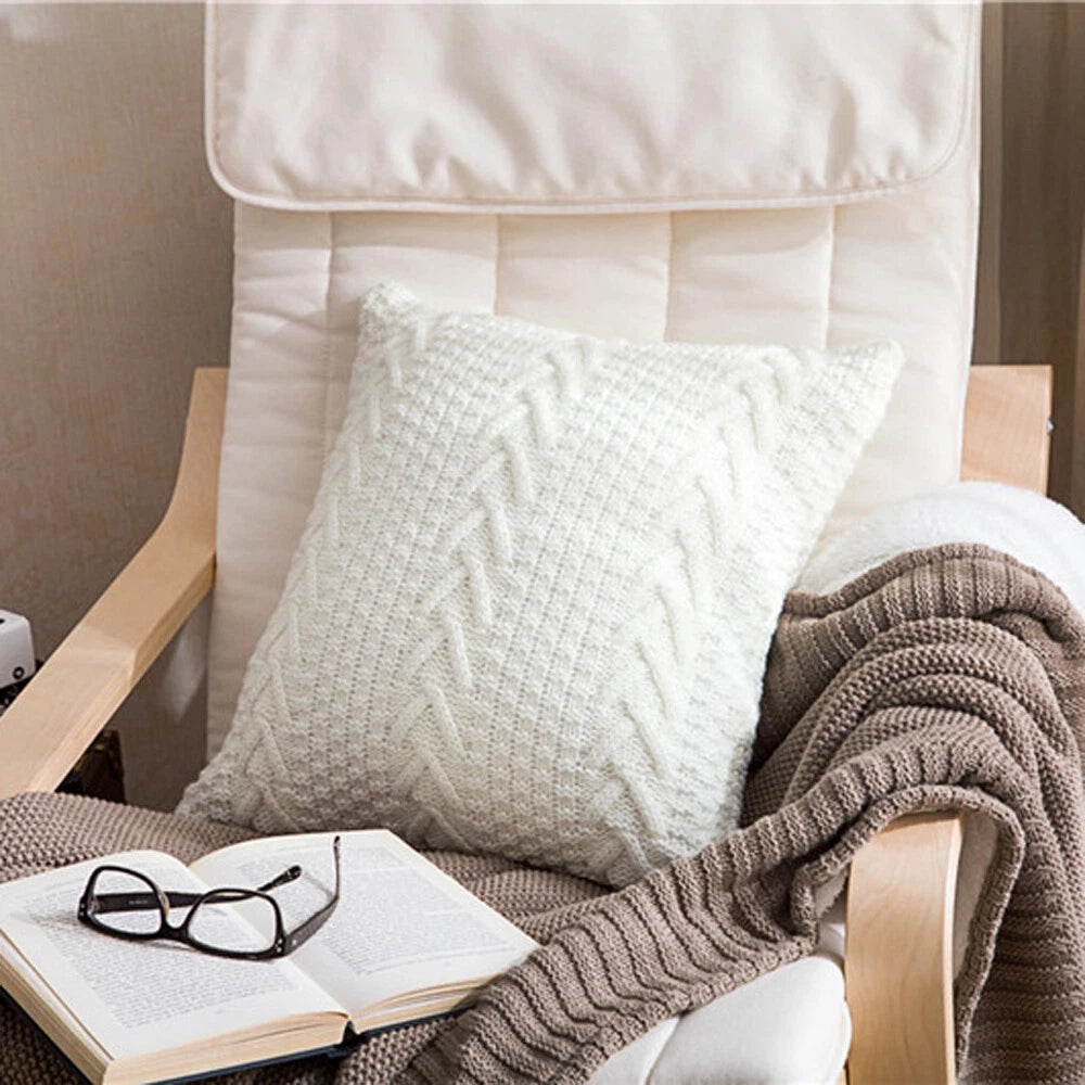 Home Sofa Bed Pillowcase Crochet Knitted Fashion Decor Waist Throw Cushion Cover