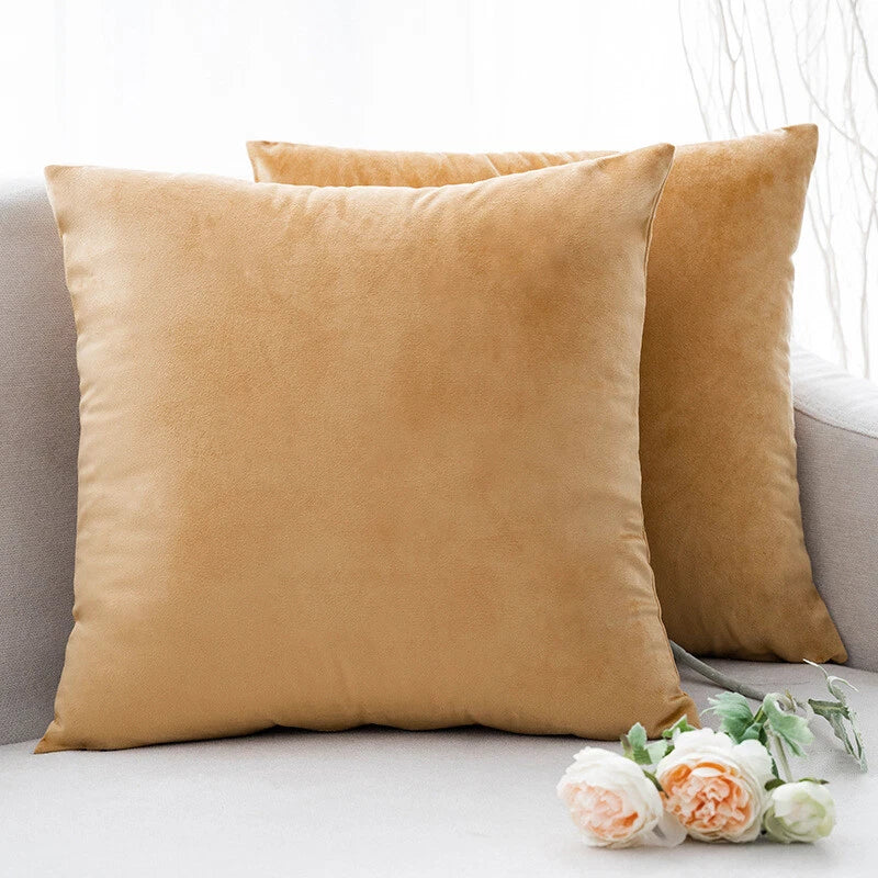 UK 16" 18" 20" 22" 24" Velvet Cushion Cover Pillow Case Home Sofa Bed Decor