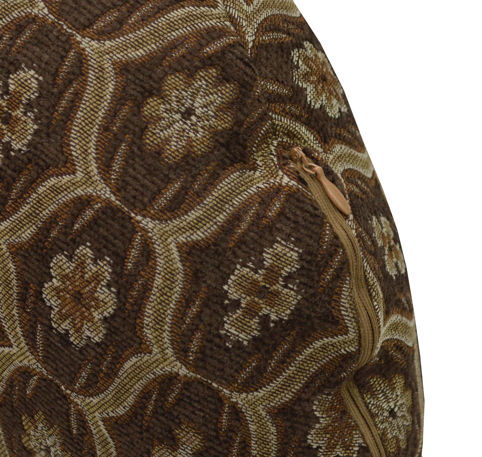 We61 -Dk Brown Gold Eye Flora Damask Bolster Case/Pillow/Sofa Seat Cushion Cover