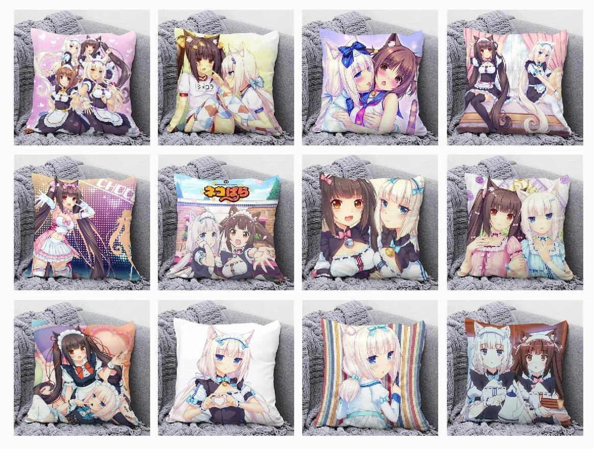 NekoPara Anime Pillow Cover Fall Decor Sofa Cushions Cushion Covers Pillowcase