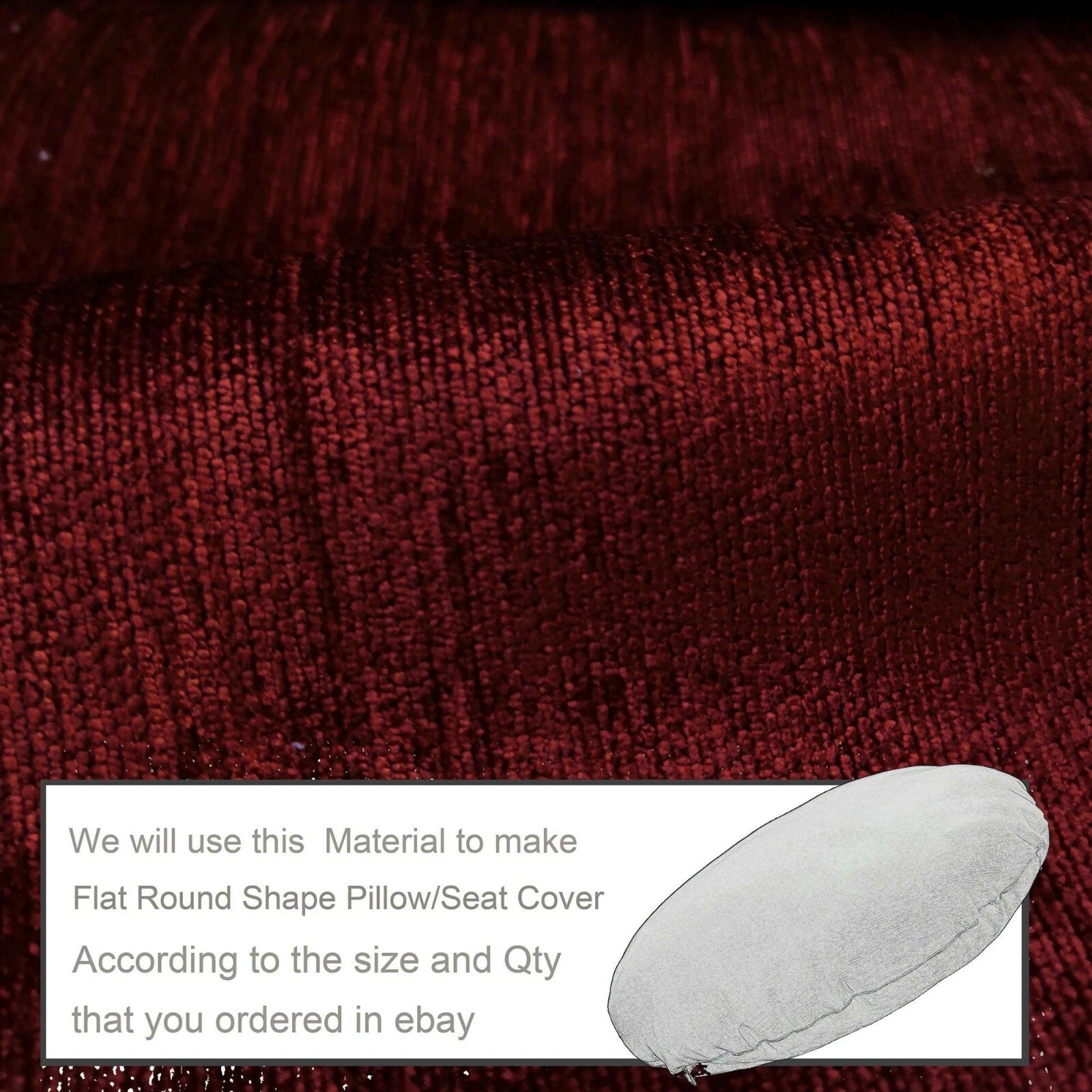 Wn08 Dark Red Chenille  Sofa Seat Patio Bench Box Cushion Bolster Cover/Runner