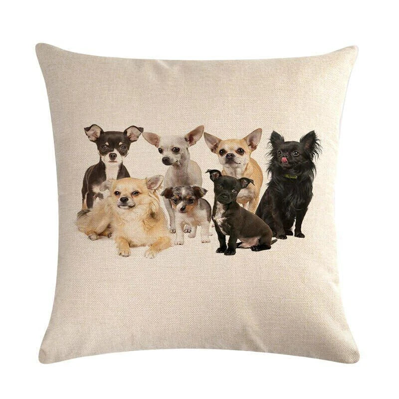 Dog Pattern Throw Pillow Cushion Cover  Home Sofa Bed Decorative
