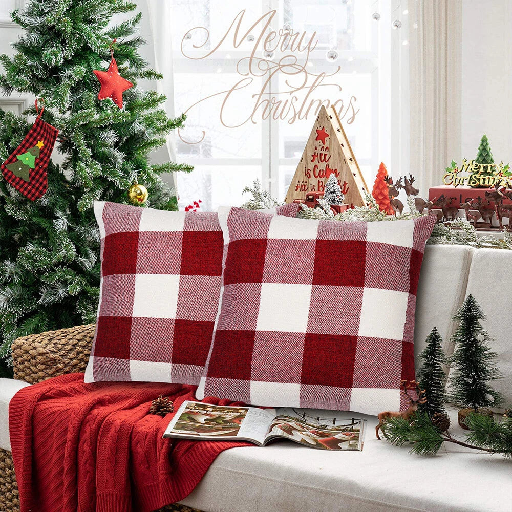 Set of 2 Throw Pillow Covers, Decorative Pillows Covers for Sofa Couch Christmas