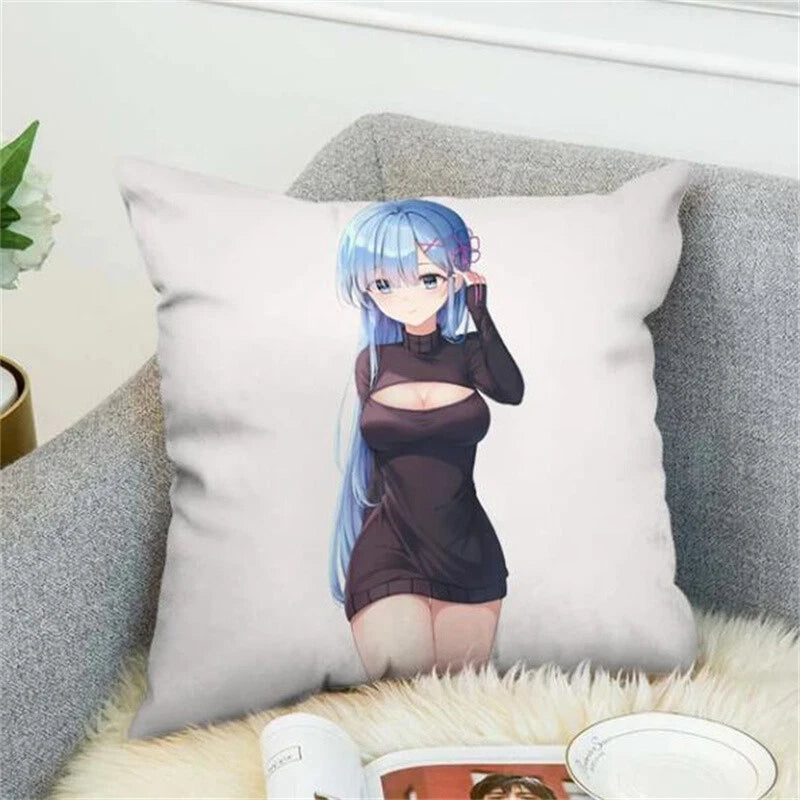 Anime REM Decorative Pillows Covers Cushion Cover Pillowcase Home Decor Sofa