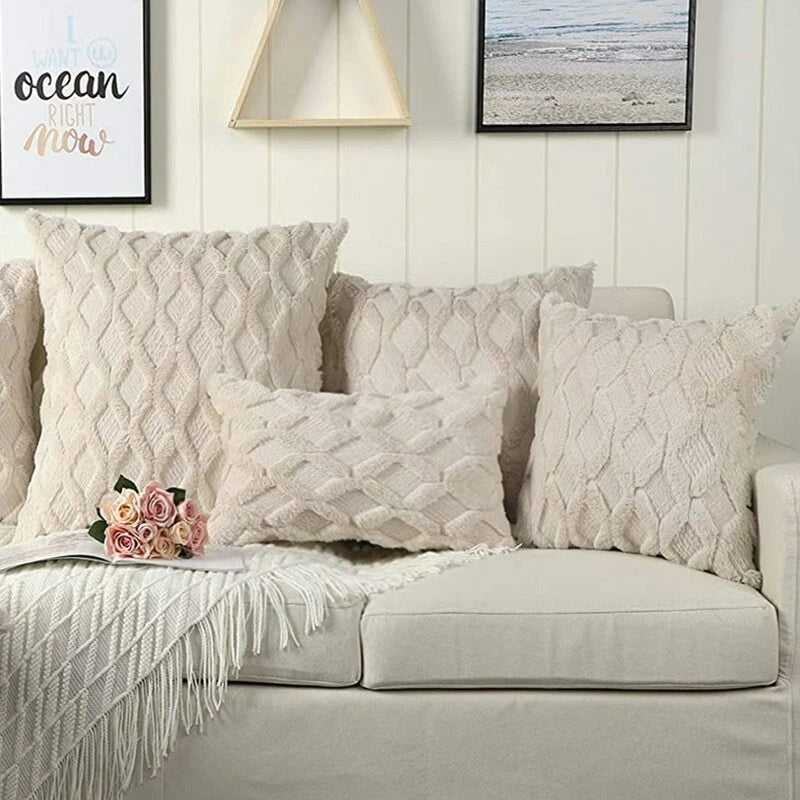 Throw Pillow Cushion Cover Decor Fur Remove Sofa Plush Case Home Fluffy Soft Bed