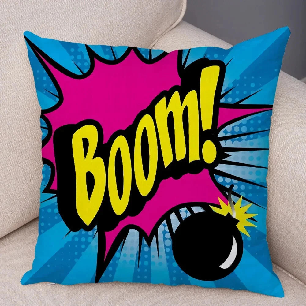Pop Art Cushion Cover Polyester Cotton Pillowcase Sofa Chair Bed Pillow Cover