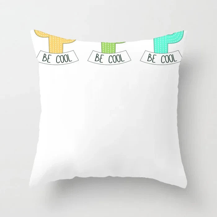 Cactus Succulent Plants Pillowcase Decor Sofa Cushion Case Bed Pillow Cover