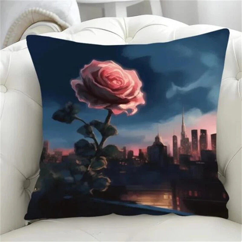 Decorative for Rose Chair Cushion Cover Pillowcase Lounge Chair Short Plush Sofa