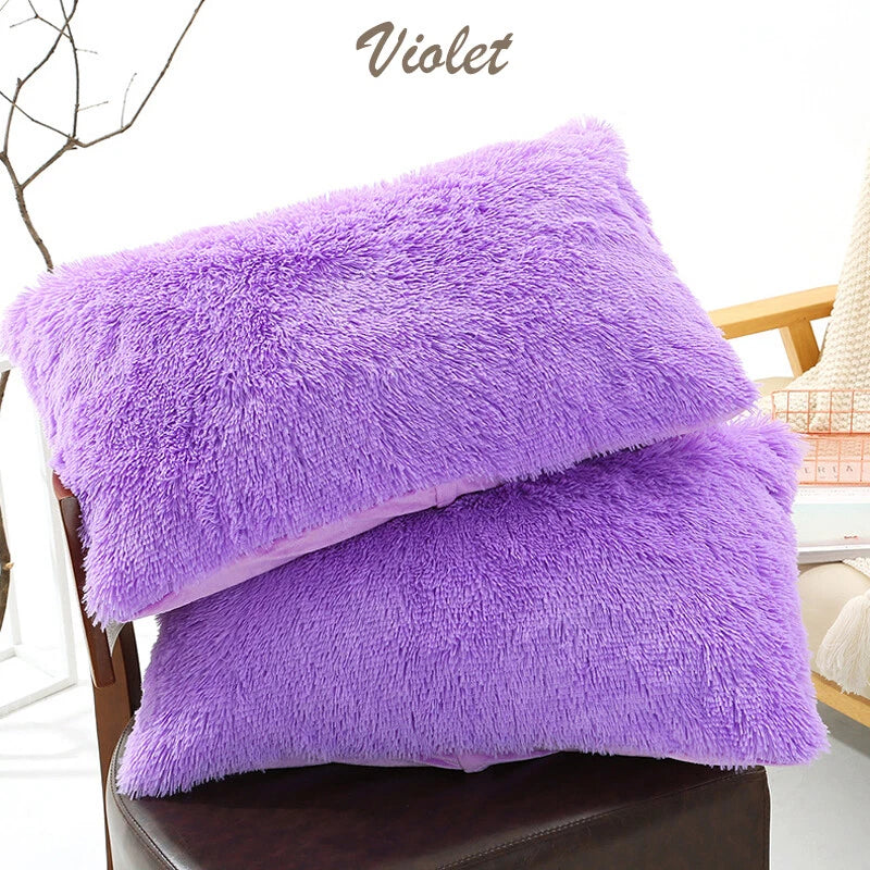 Long Fluffy Plush Throw Pillow Cases Shaggy Sofa Bed Cushion Cover 50x70cm
