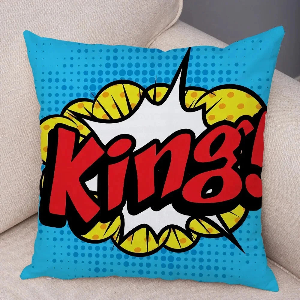 Pop Art Cushion Cover Polyester Cotton Pillowcase Sofa Chair Bed Pillow Cover