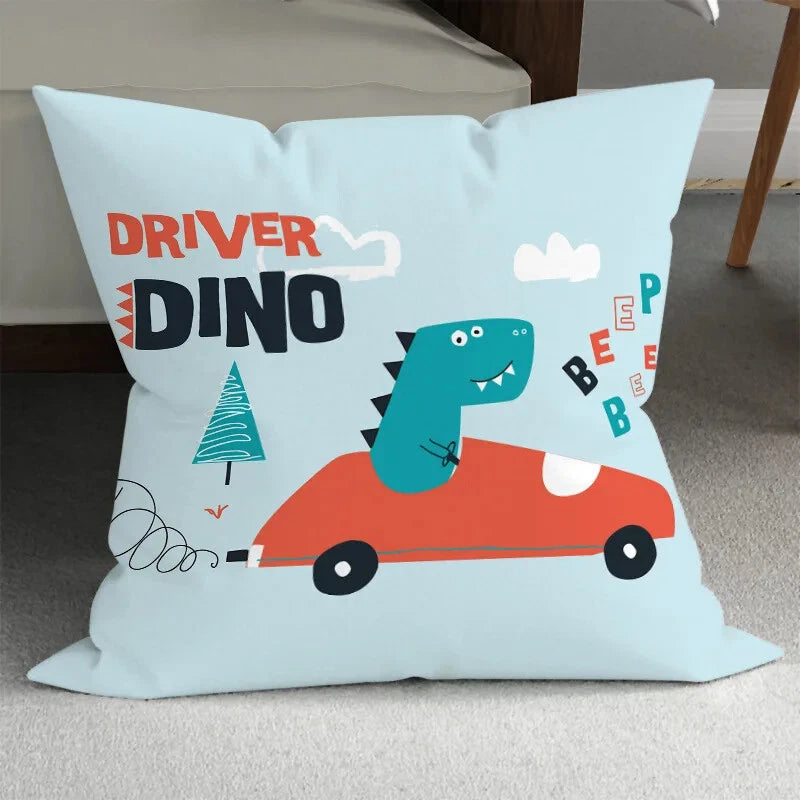 Home Room Gift Sofa Bed Chair Pillowcase Cartoon Dinosaur Pillowcase Cute