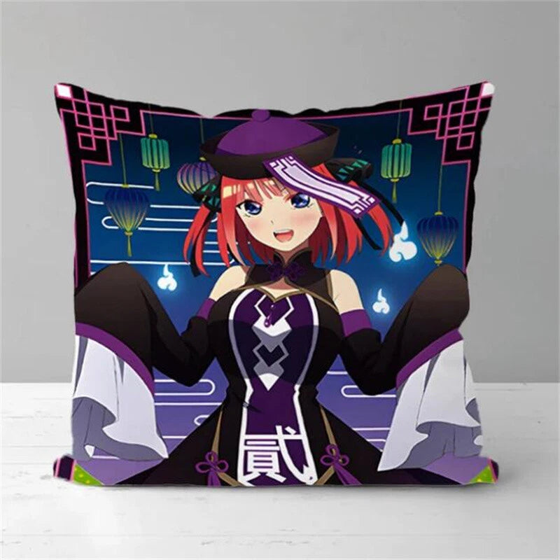 Anime Girl Pillow Covers Decor Sofa Print Quintuplets Short Plush Cushion Cover