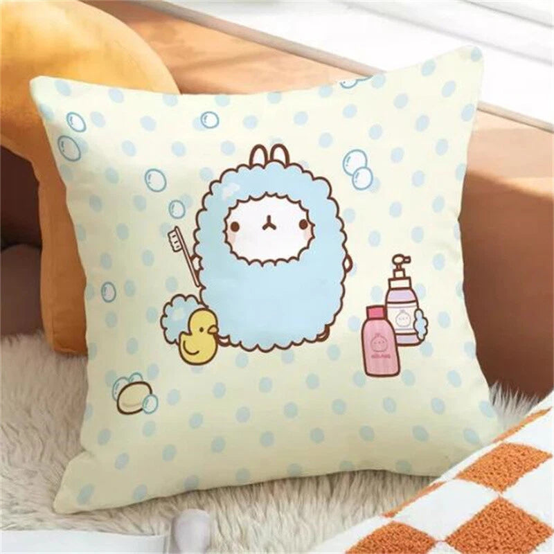 Molang Pillowcases for Cushion Cover Sofa Cushions Fall Car Decoration Anime
