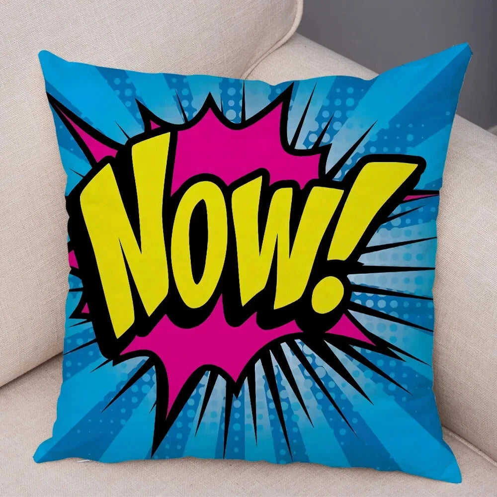 Pop Art Cushion Cover Polyester Cotton Pillowcase Sofa Chair Bed Pillow Cover