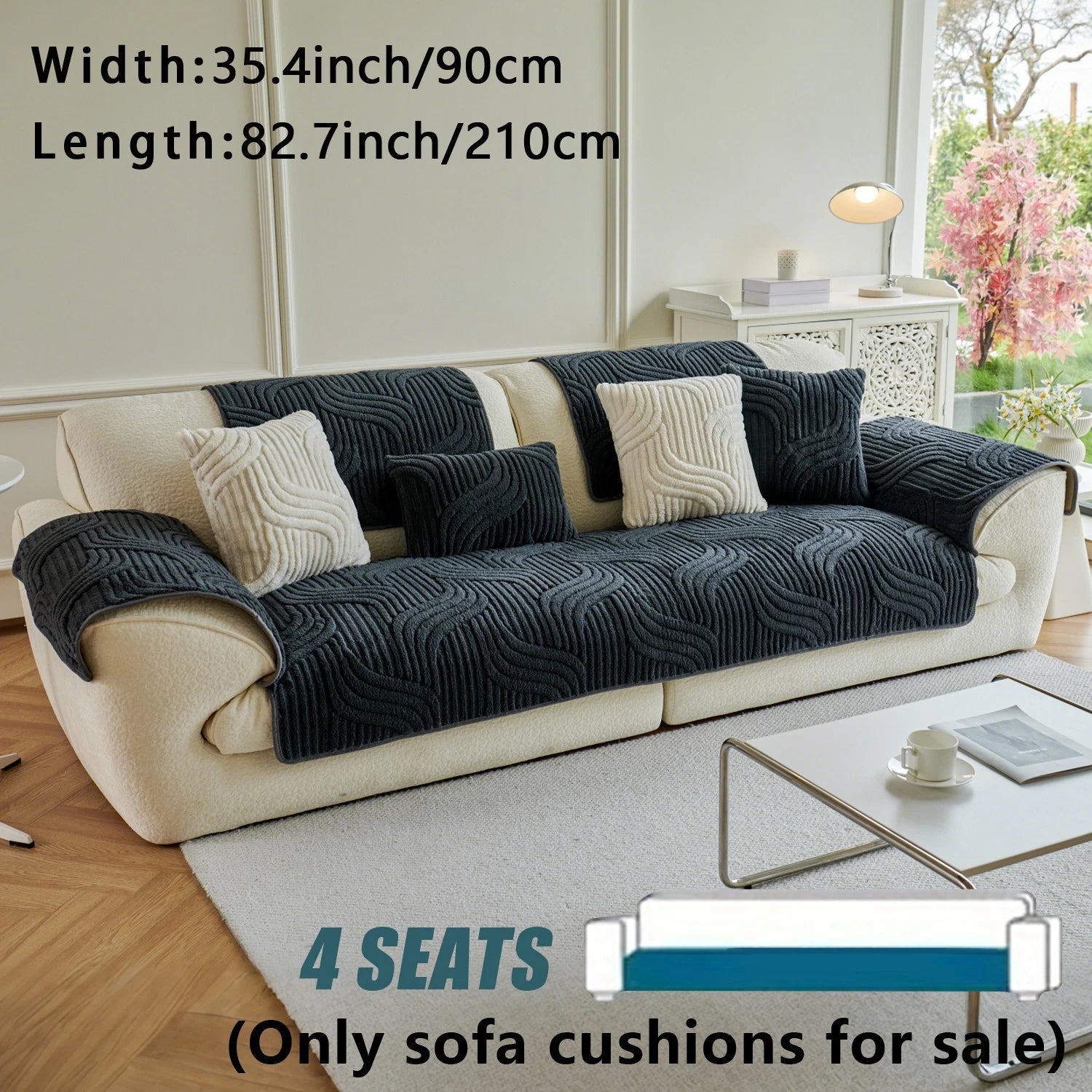 Washable sofa cover, pillowcase, anti-slip decoration for sofa seat cushion
