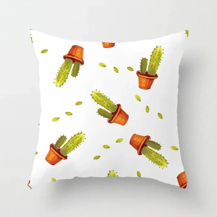 Cactus Succulent Plants Pillowcase Decor Sofa Cushion Case Bed Pillow Cover