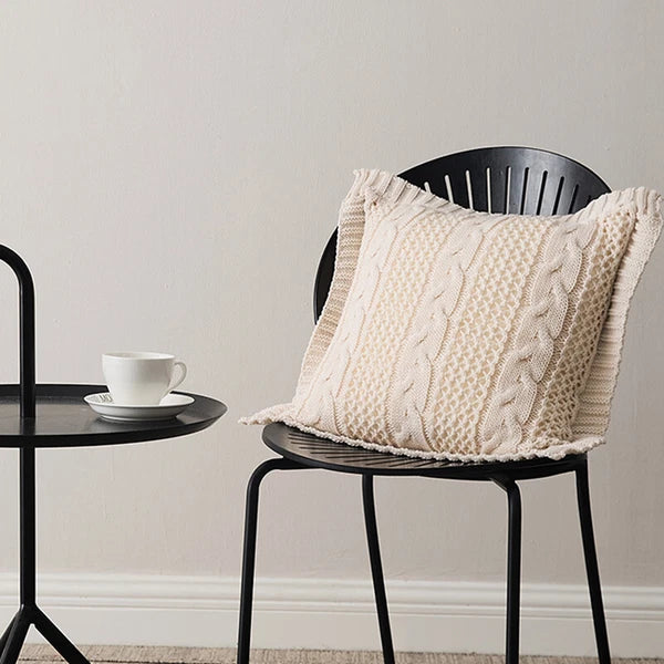Knitted Square Cushion Cover Pillowcase Sofa Bed Waist Throw Pillow Case Office