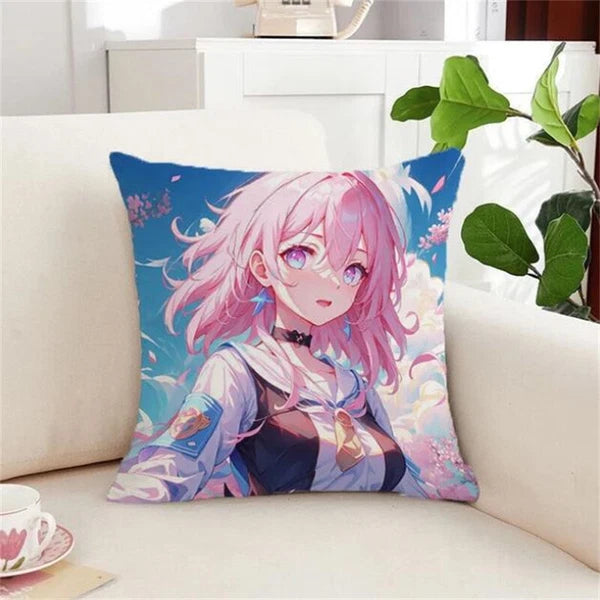 Silver Wolf Kafka Sofa Cushion Covers Honkai Star Rail Pillowcase House Decor