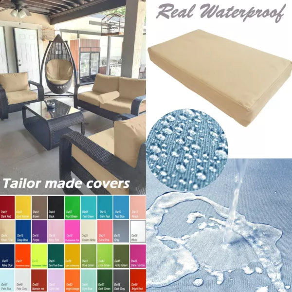 TAILOR MADE COVER*Patio Bench Cushion Waterproof Outdoor Swing Sofa Daybed Dw14