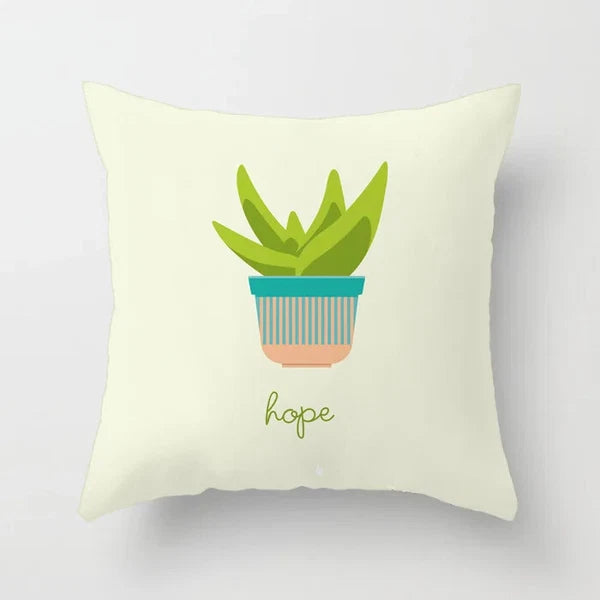 Cactus Succulent Plants Pillowcase Decor Sofa Cushion Case Bed Pillow Cover