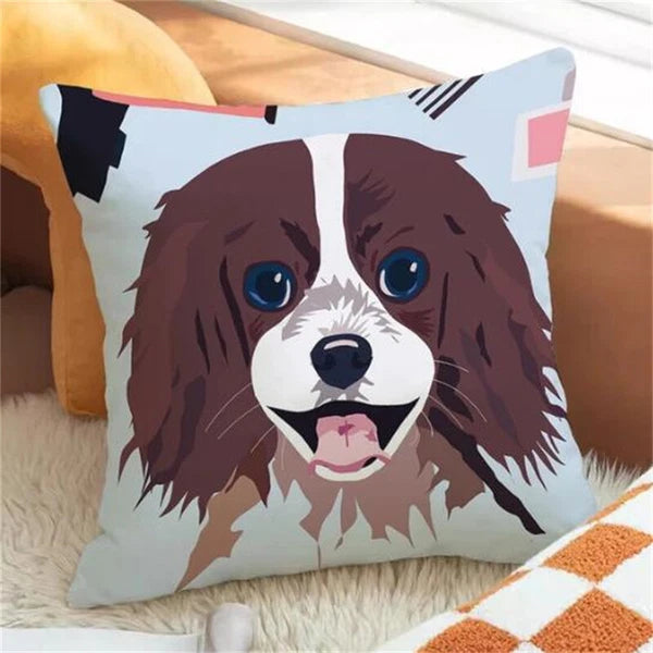 Cartoon Dog Pillowcases for Cushion Cover Car Decoration Sofa Cushion Fall Decor