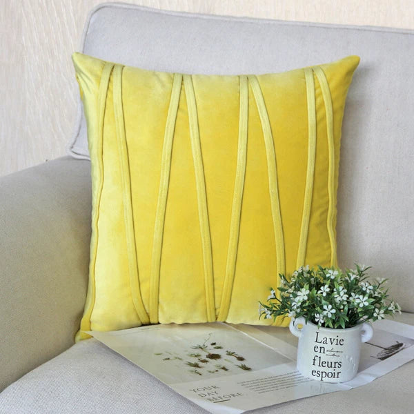Soft Velvet Striped Decorative Pillows Throw Pillow Cover Cases Home Sofa Seat