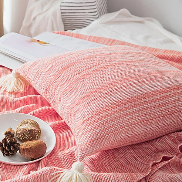 45cm Square Pillowcase Sofa Bed Waist Cushion Cover Tassel Pillow Case Decor 1pc