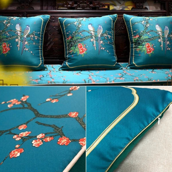 2X Chinese Embroidery Throw Cushion Pillow Case Cover Pillowcase Sofa Bed Decor