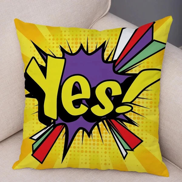 Pop Art Cushion Cover Polyester Cotton Pillowcase Sofa Chair Bed Pillow Cover