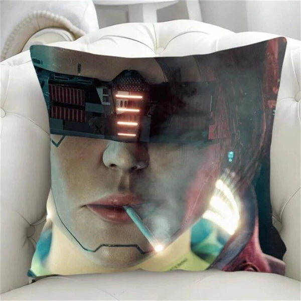 Robot Pillow Cover Pillowcase Decorative for Chair Cushion Fall Short Plush Sofa