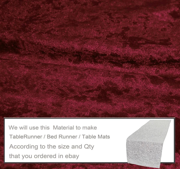Mv25 D-Red Crushed Velvet Sofa Seat Patio Bench Box Cushion Bolster Cover/Runner