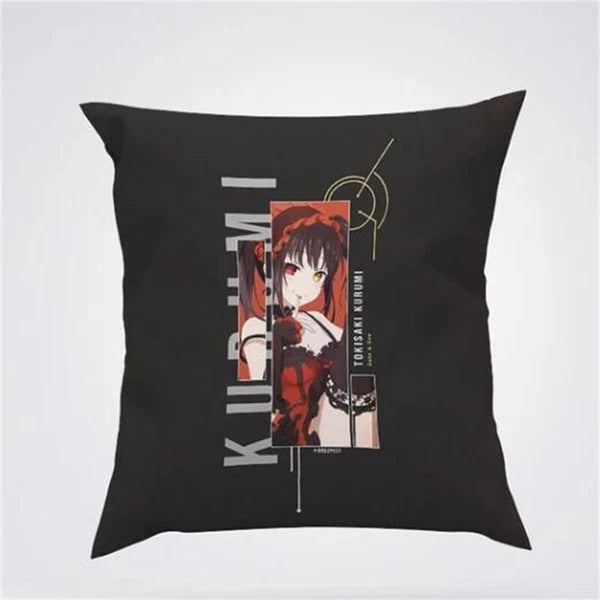 Anime Cartoon Tokisaki Kurumi Print Cushion Cover Sofa Home Decor Pillowcase