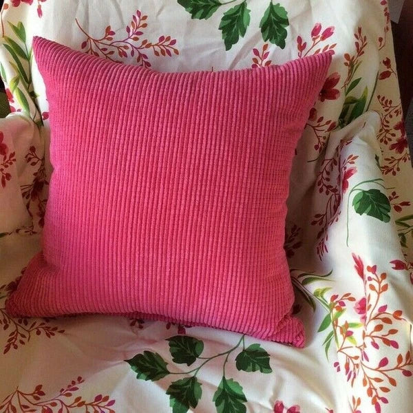 2X Large Plain Corduroy Cushion Covers Durable Fabric Pillow Cases Sofa Bed New