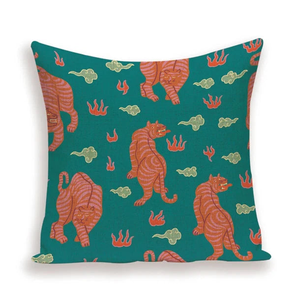 Animal Style Tiger Cushion Case Autumn Jungle Pillowcase Sofa Bed Cushions Cover
