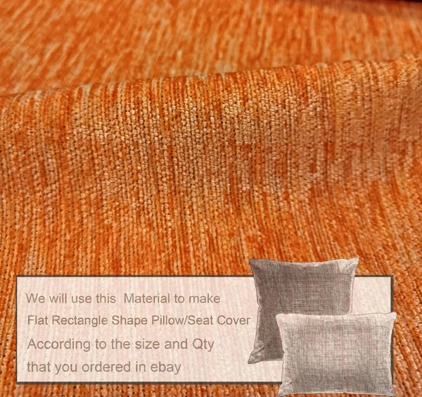 Wn06 Orange Chenille  Sofa Seat Patio Bench Box Cushion Bolster Cover/Runner