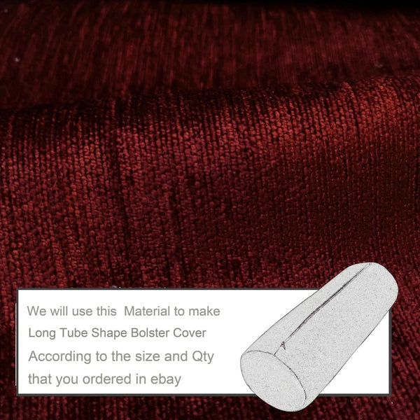 Wn08 Dark Red Chenille  Sofa Seat Patio Bench Box Cushion Bolster Cover/Runner