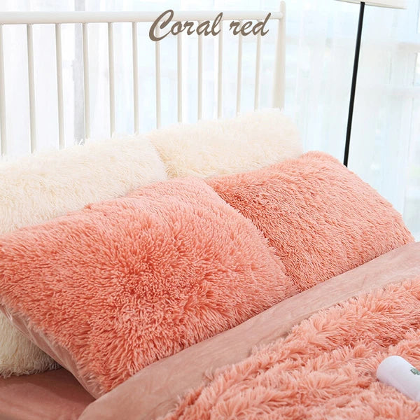 Long Fluffy Plush Throw Pillow Cases Shaggy Sofa Bed Cushion Cover 50x70cm