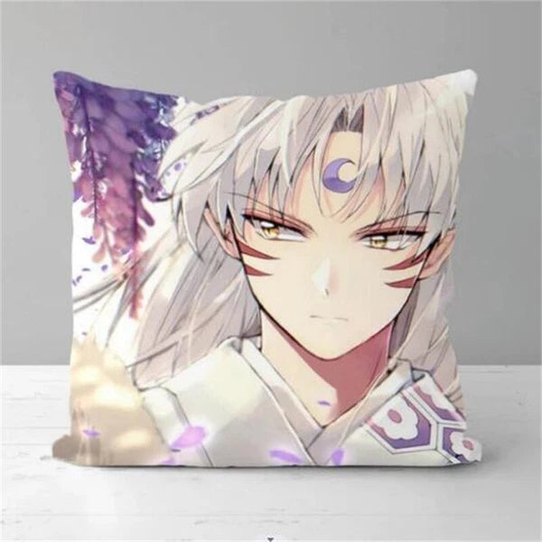 Throw Pillow Covers Decor Inuyasha Print Anime Pillowcase for Sofa Cushion Cover