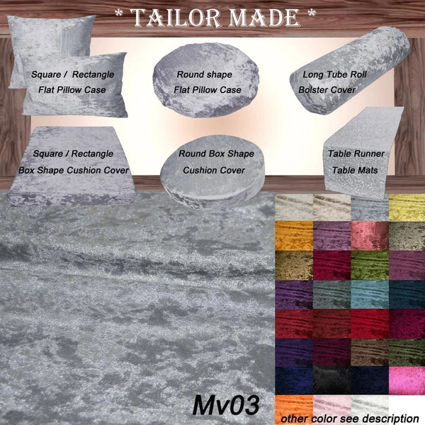 Mv03 Gray Shiny Velvet Sofa Seat Patio Bench Box Cushion Bolster Cover/Runner