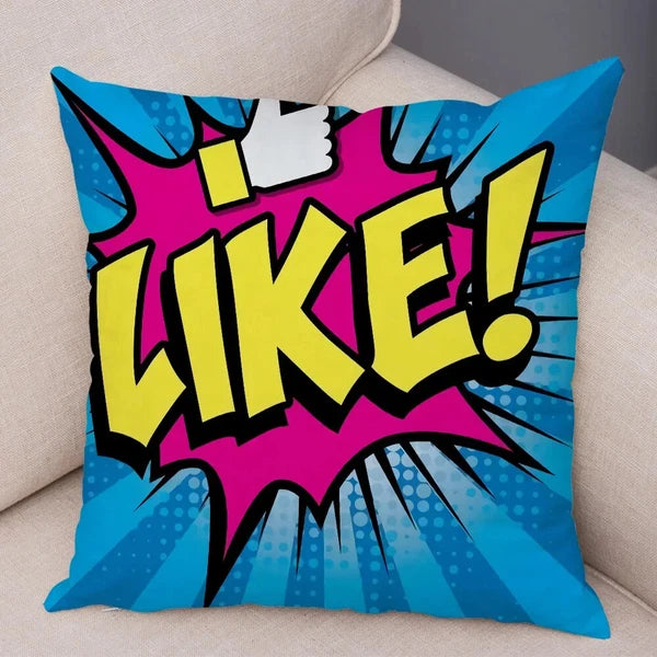 Pop Art Cushion Cover Polyester Cotton Pillowcase Sofa Chair Bed Pillow Cover
