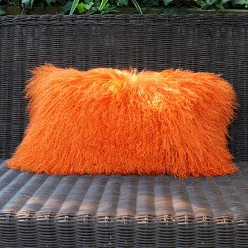 Mongolian Lamb Fur Cushion Cover, Sofa Pillow Cover Home Decoration No Stuffing