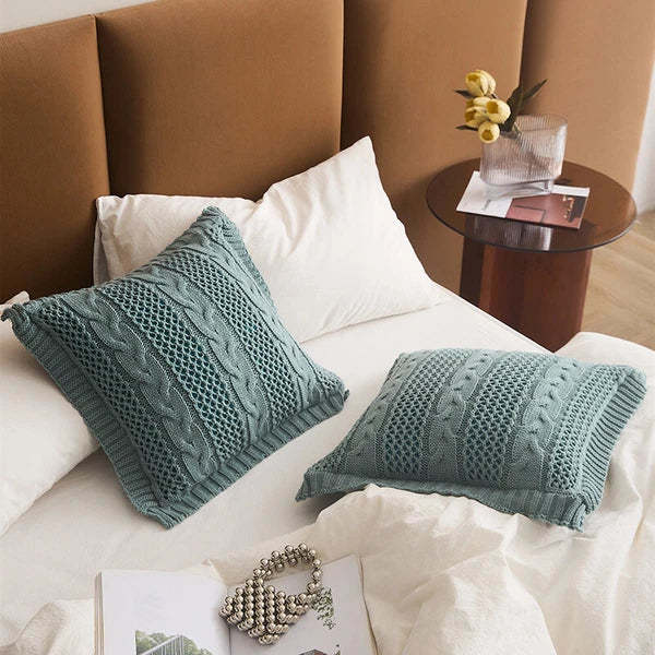 45*45cm Square Knitted Pillowcase Throw Waist Cushion Covers Sofa Bed Home Decor