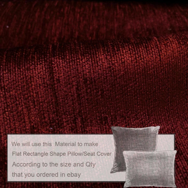 Wn08 Dark Red Chenille  Sofa Seat Patio Bench Box Cushion Bolster Cover/Runner